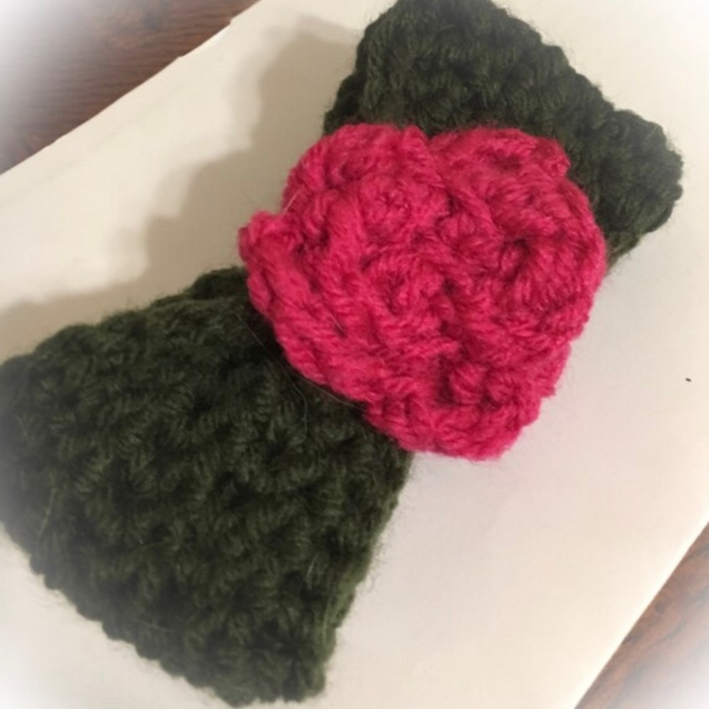 ❤️5 for $20 ❤️ Hand made crochet flower bow for pet collar